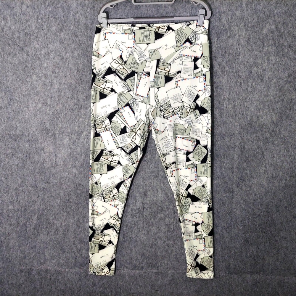 Lularoe Legging Tall Curvy Letter To Santa‎ Christmas Black White Soft Holiday
